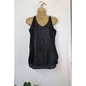 Black Dressy Sleeveless Tank Top | Sateen Shimmer | Banana Republic | Womens XSP